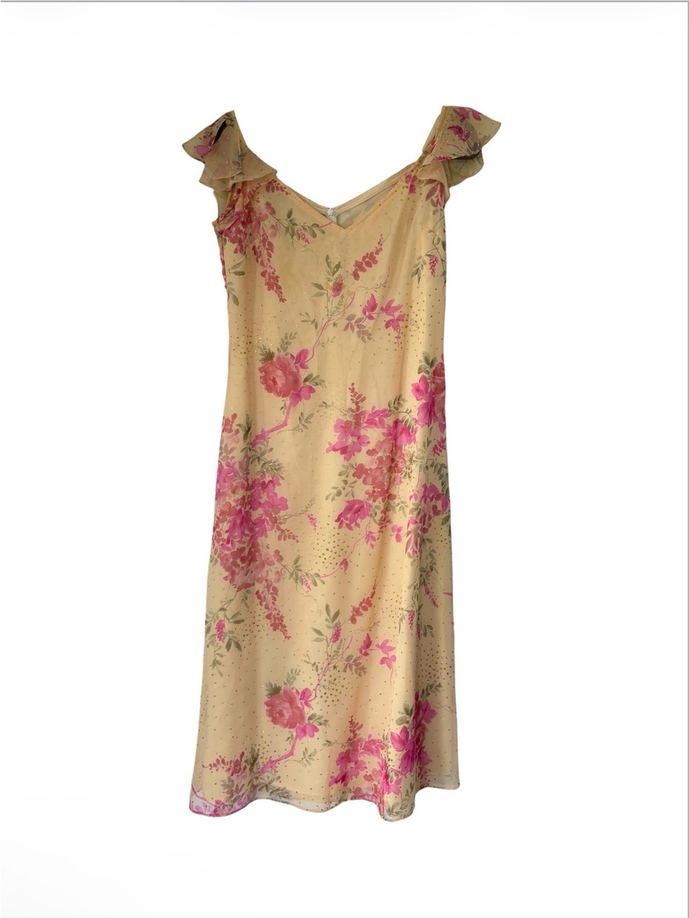 Gunne Sax Floral Ruffle-Strap Midi Dress